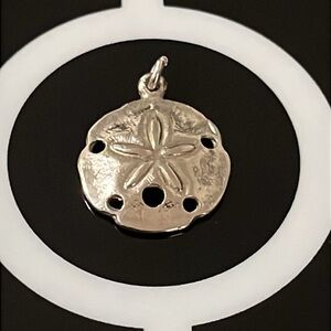At The Beach Chic Sterling Silver Sand Dollar Charm/Pendant